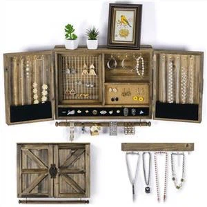 Rustik vægmonteret smykkearrangør